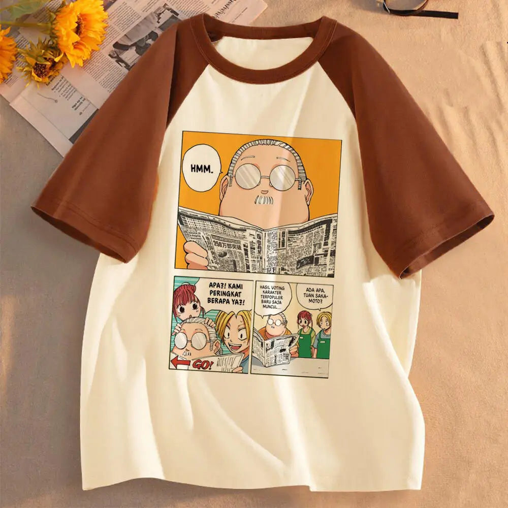 Sakamoto Days t-shirt girl University Pastel 80s Gothic Punk Trendy t-shirt Grunge Colorful anime Graphic Digital Trendy