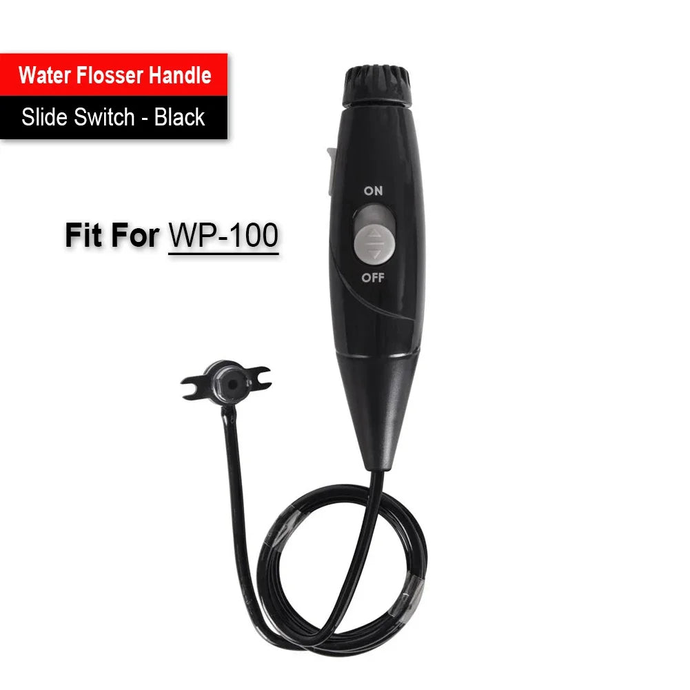 Dental Oral Irrigator Tube Hose Handle Push Slide Switch Waterpik WP-100 WP-660 WP-900 Water Flosser Tube Jet Nozzle Tips Set