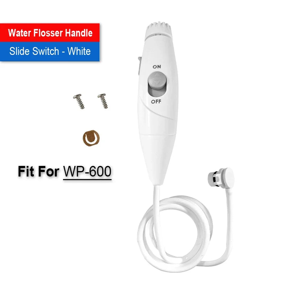 Dental Oral Irrigator Tube Hose Handle Push Slide Switch Waterpik WP-100 WP-660 WP-900 Water Flosser Tube Jet Nozzle Tips Set